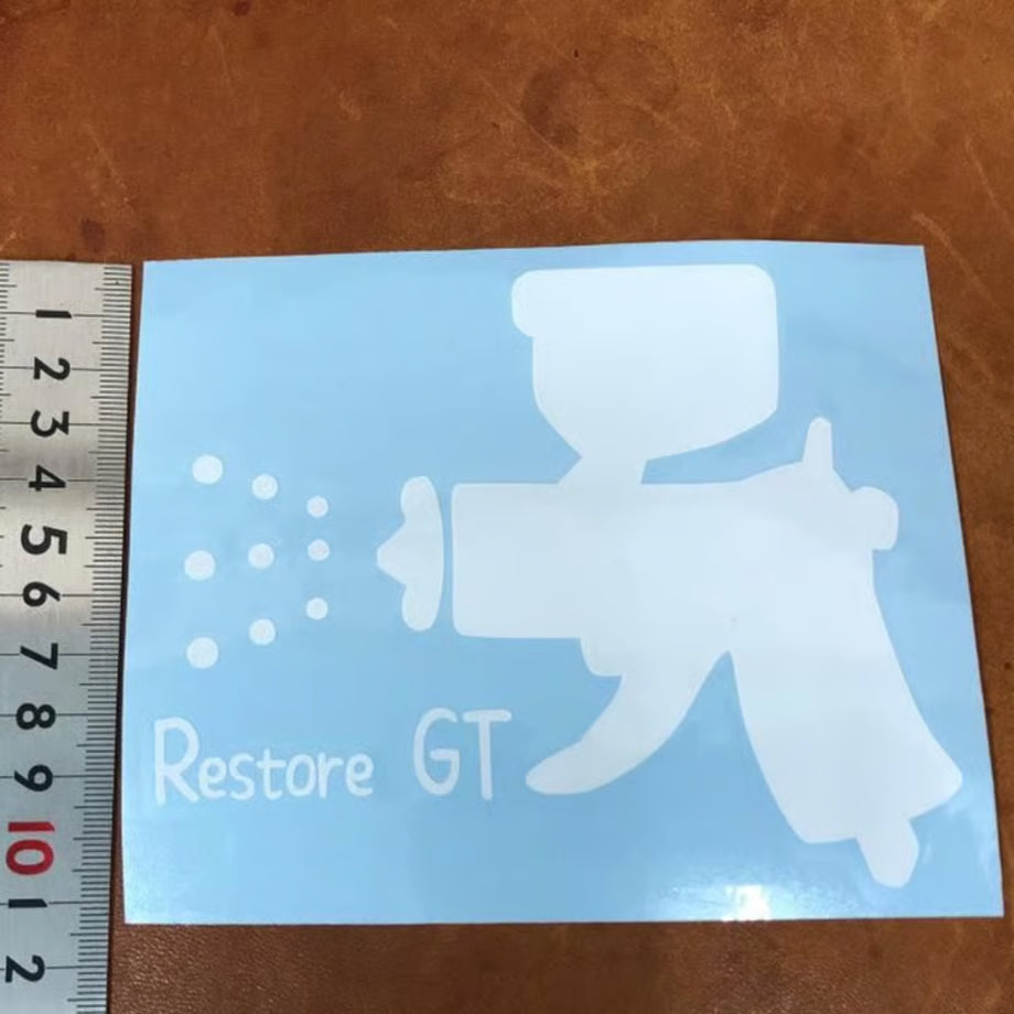レストアGT スプレーガンステッカー 白