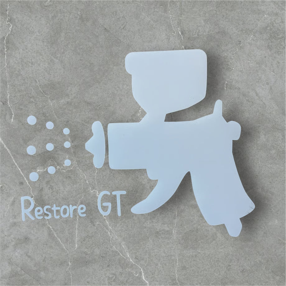 レストアGT　スプレーガンステッカー　白