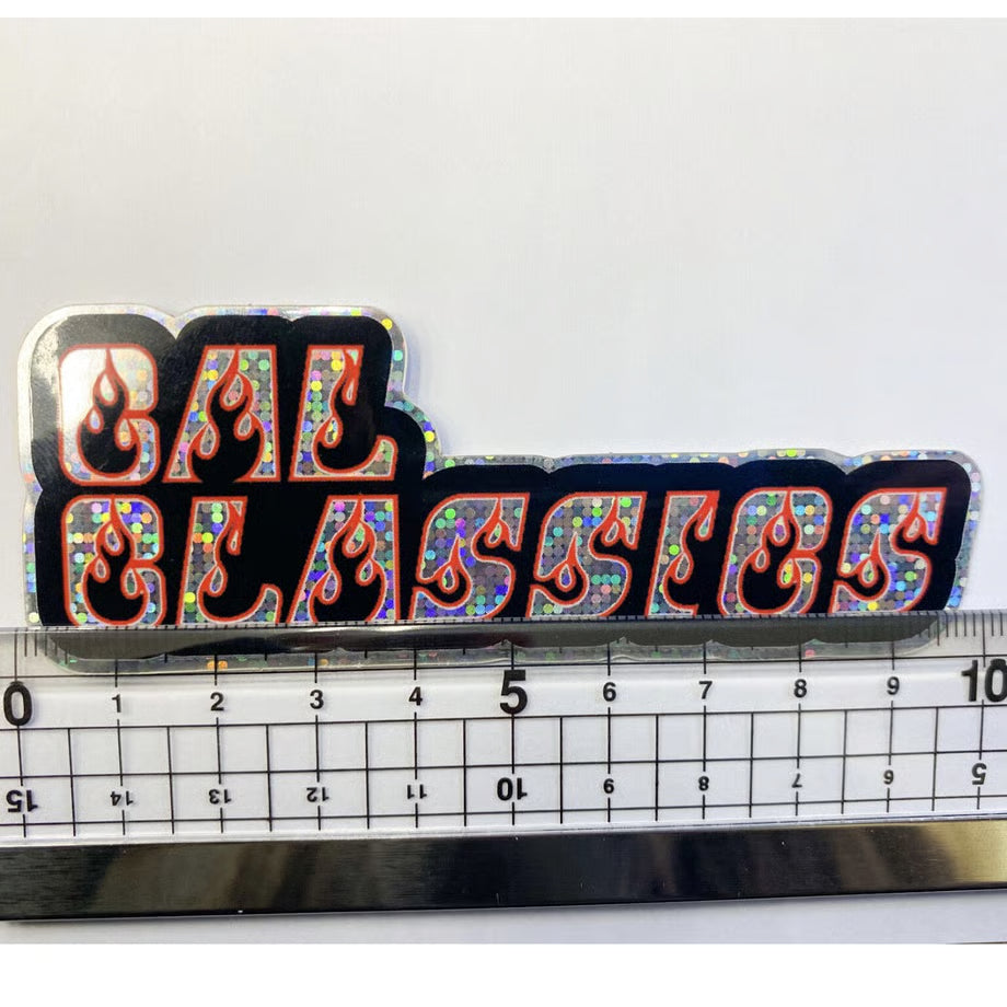 キャルクラシックスファイヤーパターン　グリッターステッカー（ブラック）