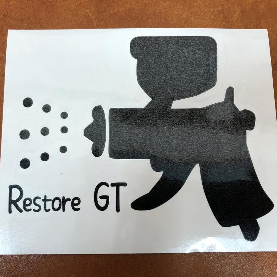 レストアGT　スプレーガンステッカー　黒
