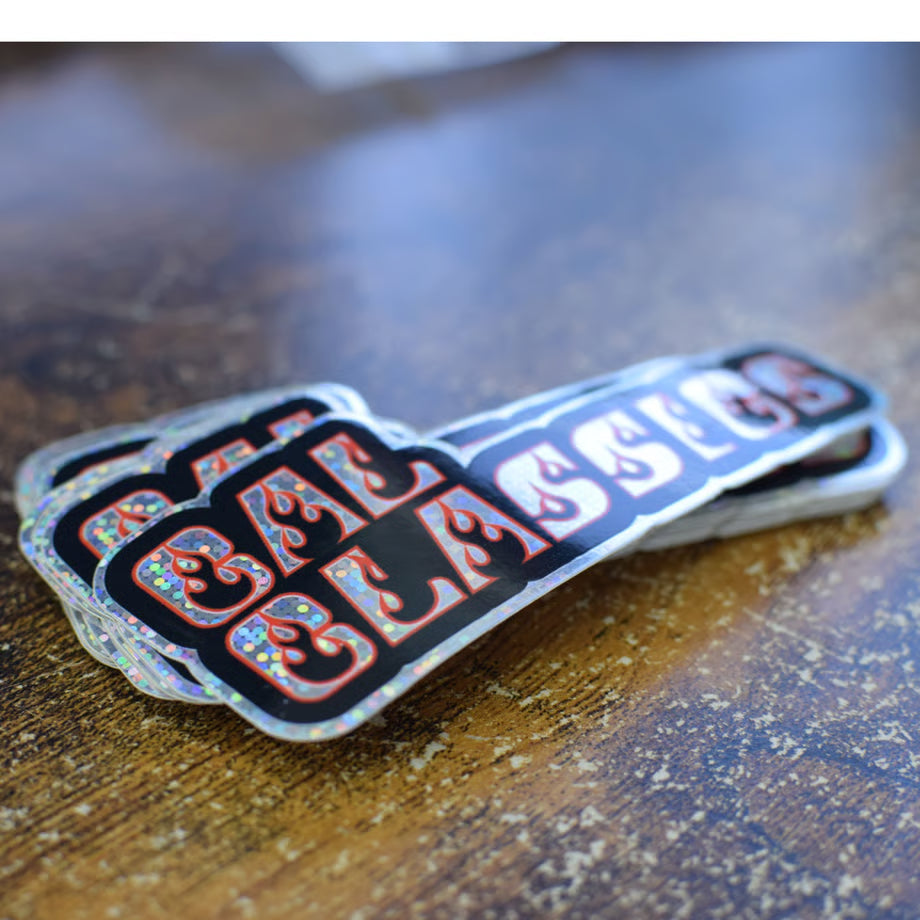 キャルクラシックスファイヤーパターン　グリッターステッカー（ブラック）